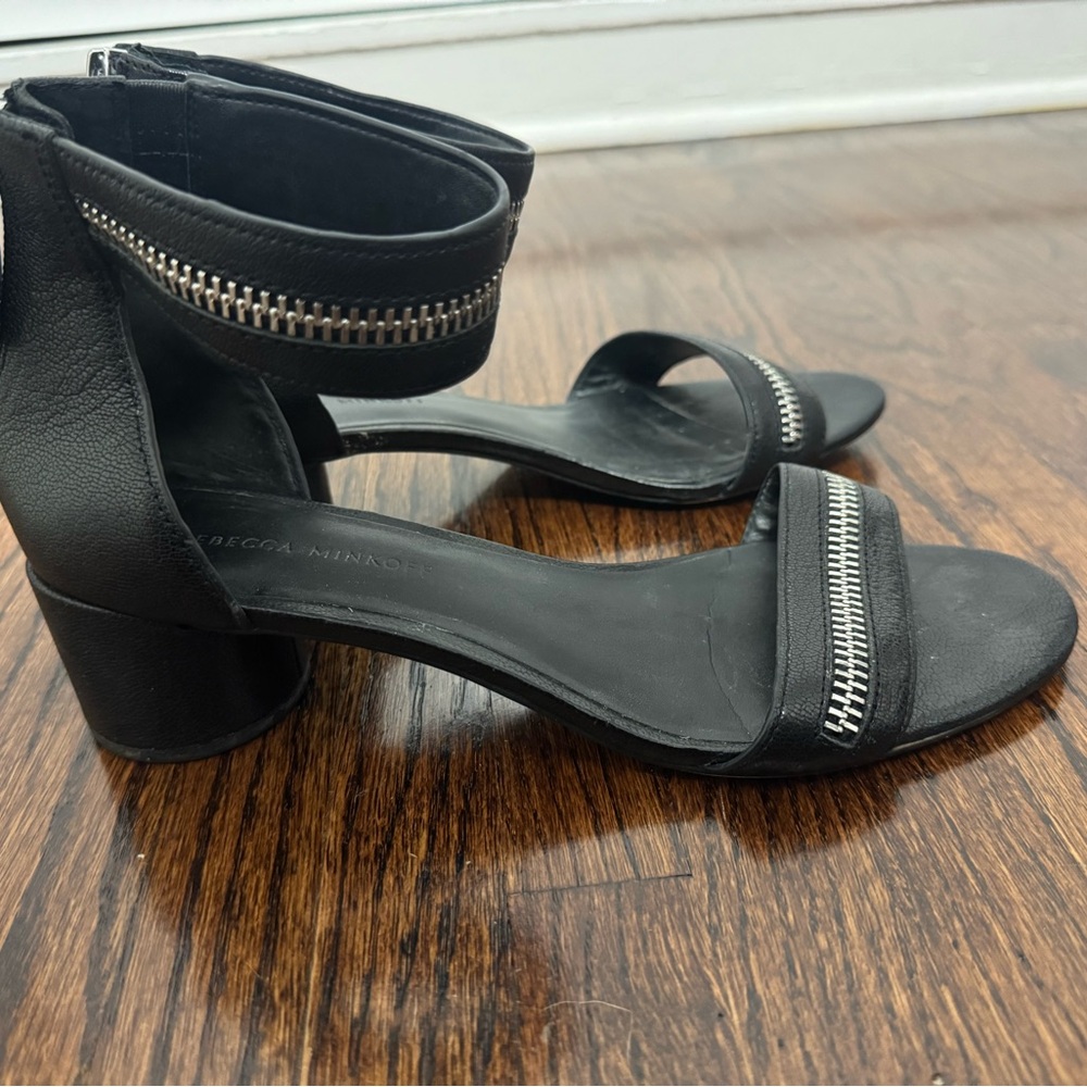 Rebecca Minkoff Black Sandals with Zipper Detail - Picture 4 of 5